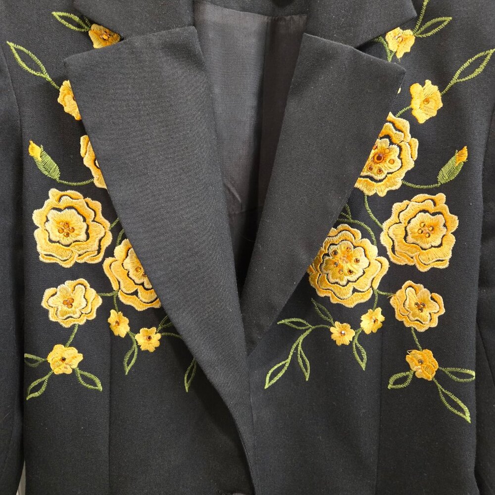 Vintage Scully Yellow Rose Embroidered Jacket - Picture 3 of 8